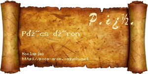 Pócs Áron névjegykártya